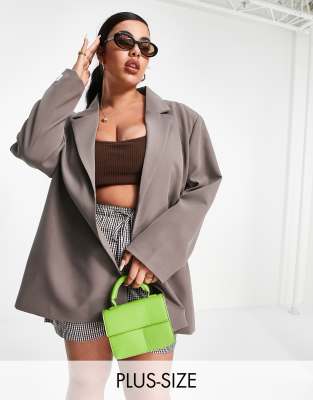 Серый классический блейзер Public Desire Curve