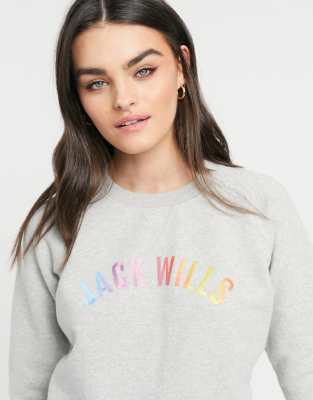 фото Серый меланжевый свитшот с логотипом jack wills linea