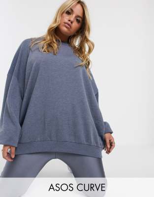 фото Серый oversize-свитшот asos design curve asos curve