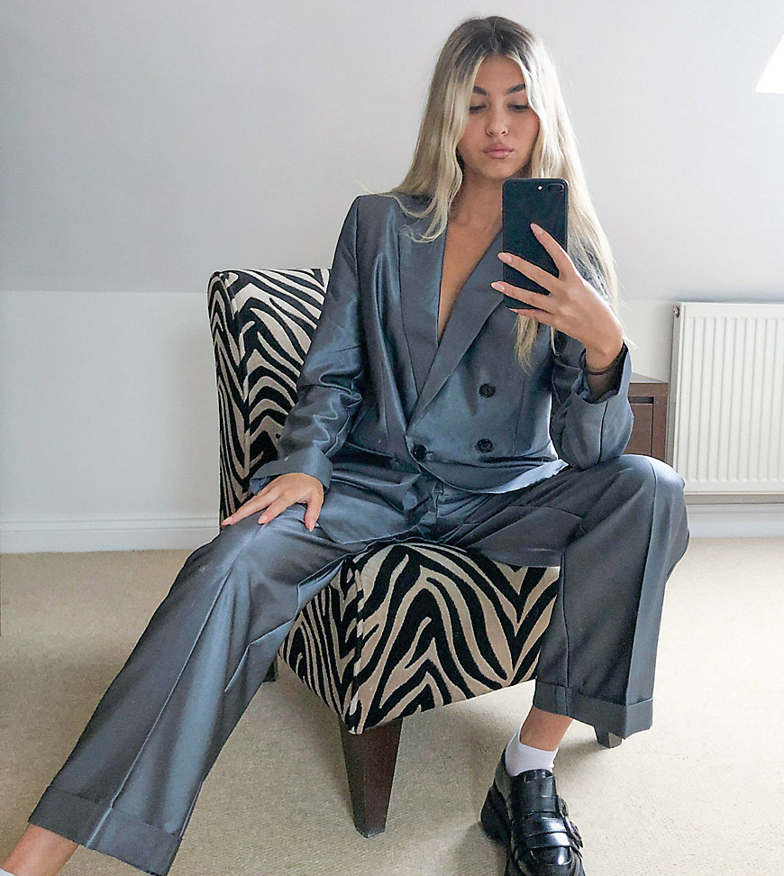 Серый oversized-пиджак в винтажном стиле COLLUSION