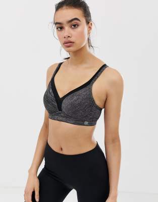 Спортивные топы  Asos Серый спортивный бюстгальтер пуш-ап Dorina Outrun High Impact