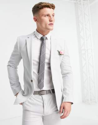Костюмы для свадьбы Серый супероблегающий пиджак ASOS DESIGN wedding