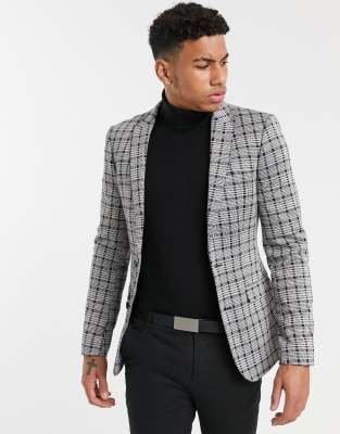 Серый супероблегающий пиджак ASOS Design