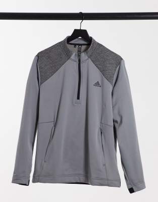 фото Серый свитшот с молнией 1/4 adidas golf cold rdy-зеленый