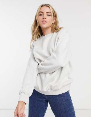 фото Серый свитшот в стиле oversized bershka