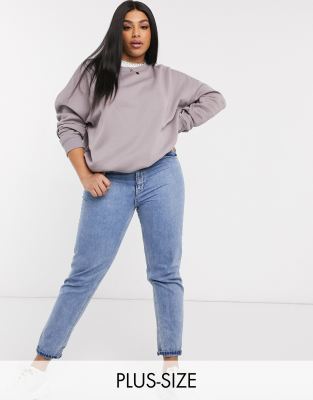 фото Серый свитшот в стиле oversized от missguided plus