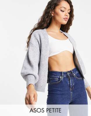  Серый свободный кардиган без застежек ASOS DESIGN Petite