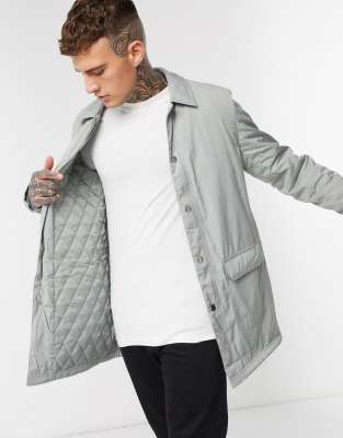 Серый тренч ASOS DESIGN