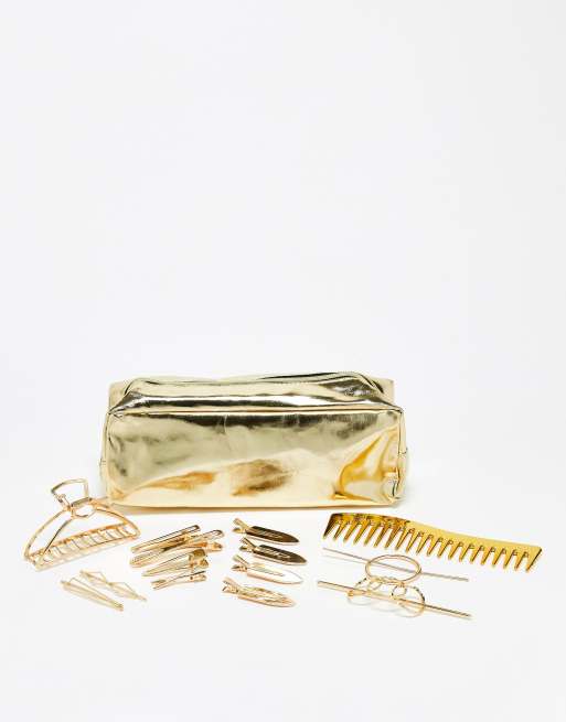 Set de accesorios para el pelo y neceser Stay Golden de Easilocks