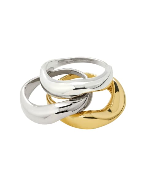 Set de anillos 3 en 1 chapados en plata Nova de Pilgrim - view 1