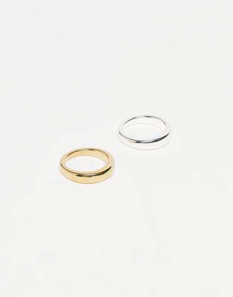 Set de anillos de banda de color plateado y dorado de & Other Stories - view 1
