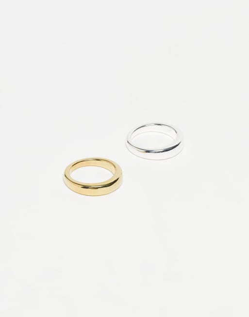 Set de anillos de banda de color plateado y dorado de & Other Stories