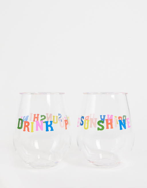 Set de copas con texto 