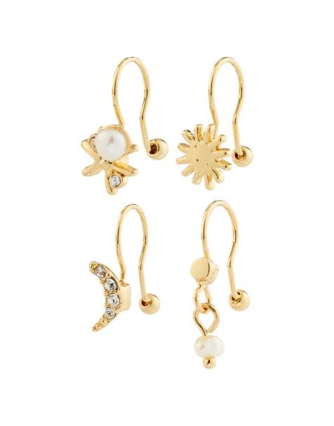 Set de ear cuffs 4 en 1 chapados en oro Evon de Pilgrim - view 1