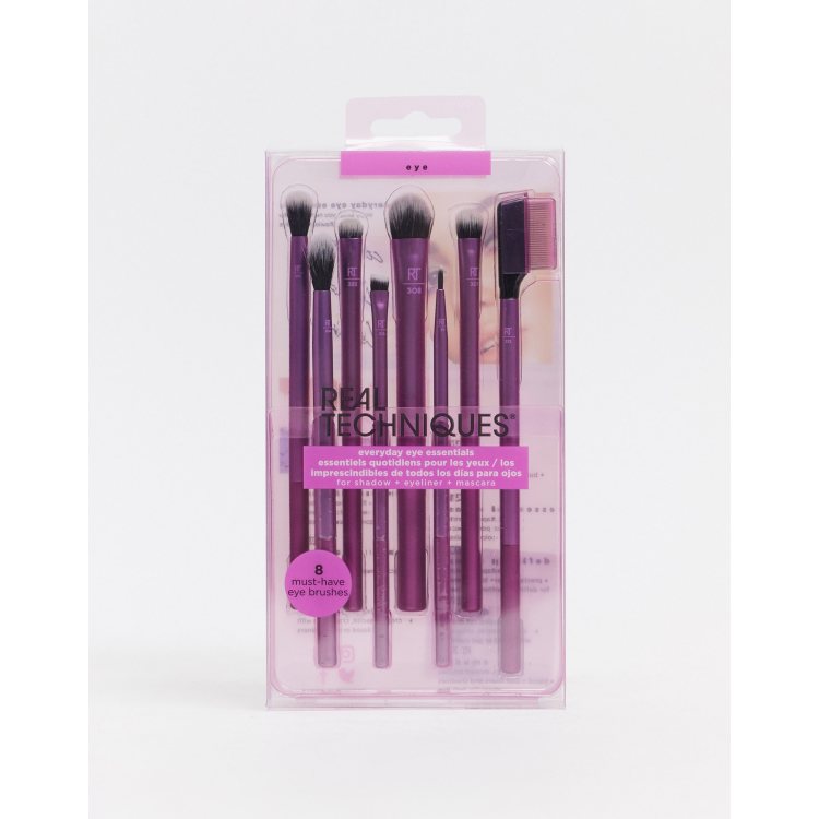 Real Techniques Everyday Eye Essentials 8-Piece Eyeshadow Brush Set - Set  pinceles y brochas de maquillaje, 8uds.