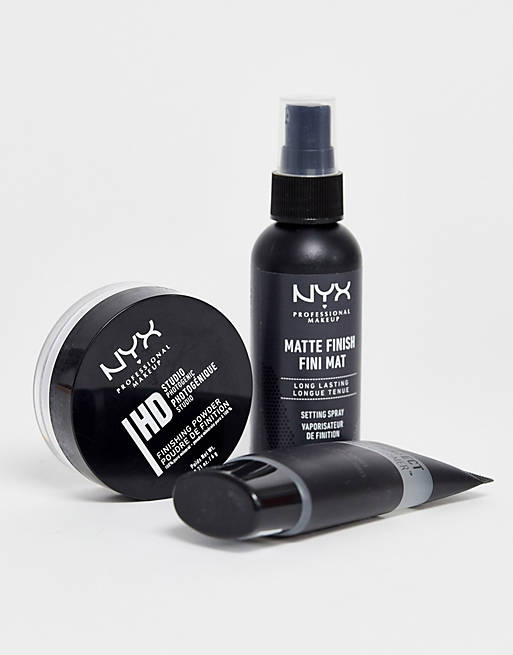 Set de prebase, polvos y spray fijador de NYX Professional Makeup, AHORRA  un 20% | ASOS