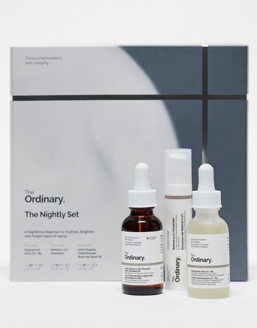 Set de productos de cuidado de la piel The Nightly Set de The Ordinary