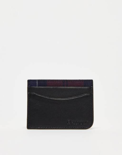 Set de de cartera negra plegable tarjetero de cuero de Barbour | ASOS