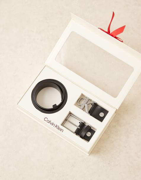 Set de regalo de cinturón negro con hebillas plateadas intercambiables de Calvin Klein - view 1