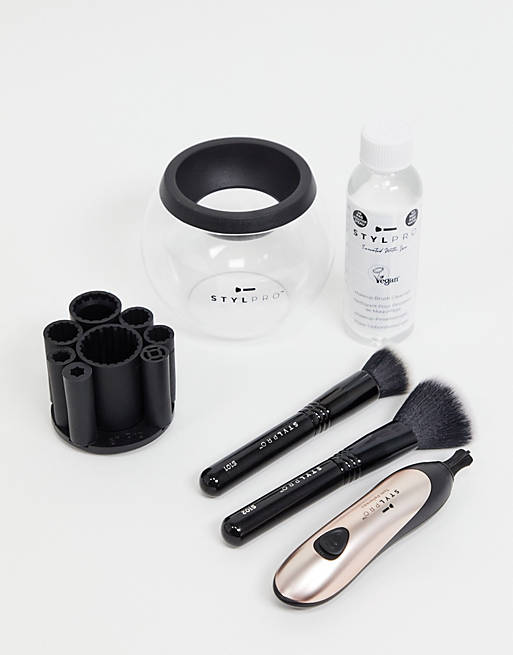 Set de regalo de limpiador y secador de brochas de maquillaje de color  rubor de StylPro | ASOS