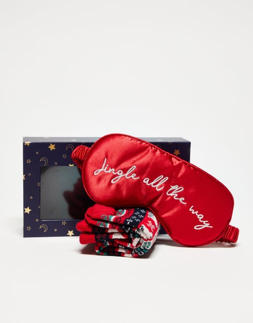Set de regalo de Navidad de calcetines con antifaz de Chelsea Peers