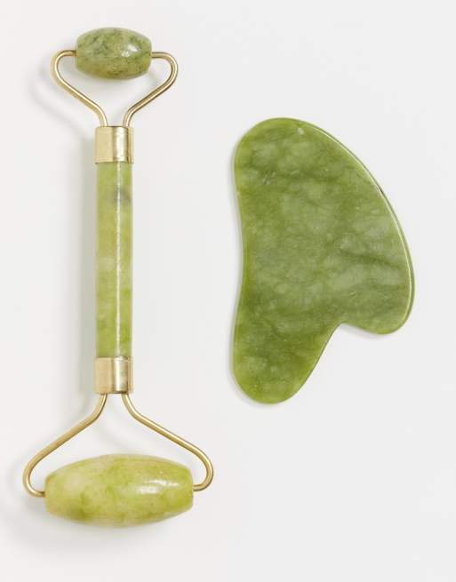 Set de rodillo facial y Gua Sha de cristal de Zoe Ayla
