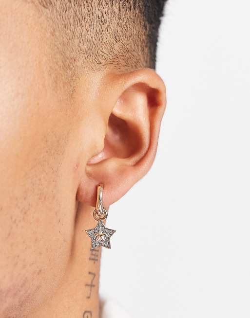 Set dorado de pendientes con diseño de estrella de estilo pop punk de WFTW