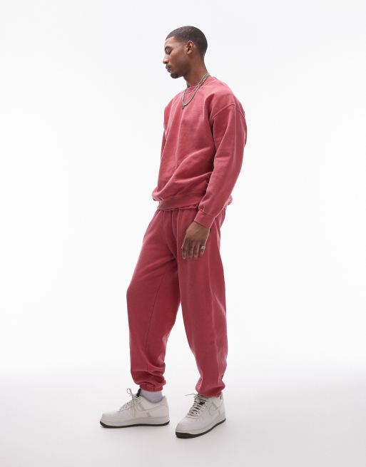 Set in roter Vintage-Waschung