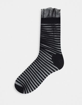 фото Сетчатые черные носки до щиколотки gipsy-черный цвет