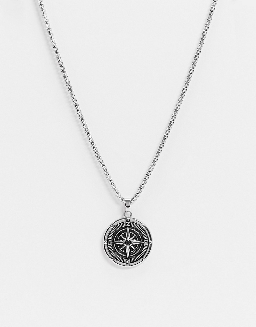 Seven London compass pendant in silver