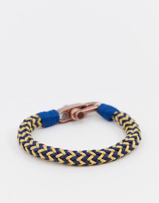 Seven London - Geweven armband in blauw & crème-Multi