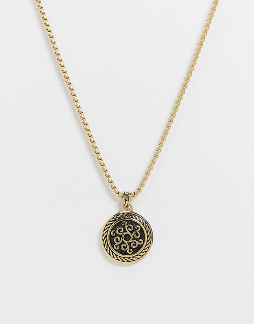 Seven London neckchain in gold with circle pendant