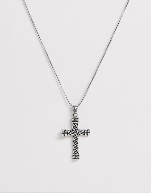 Seven London silver cross necklace