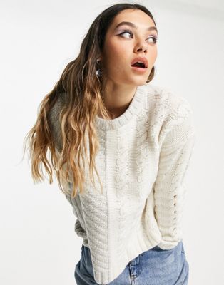 Shae Contrast Knit Body Wool & Cashmere Blend Jumper