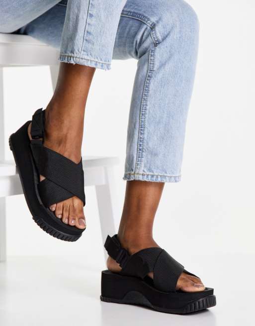 Crossover platform sale sandals