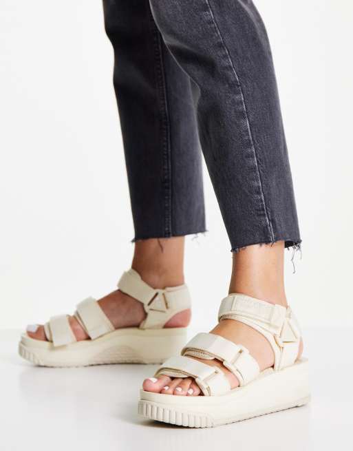Shaka – Neo Bungy – Naturfärgade platåsandaler med två remmar, 4 av 4