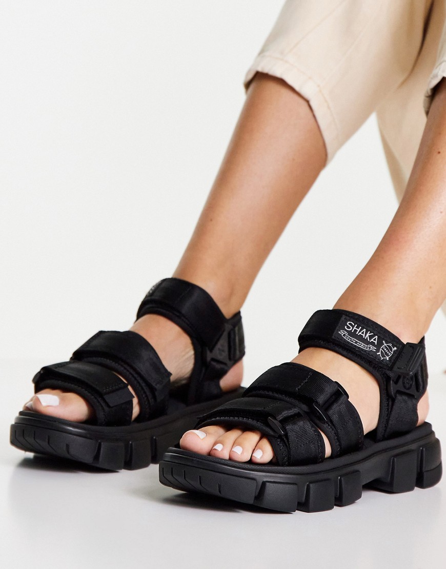 Shaka - Neo Bungy SF - Platte sandalen met dubbele band in zwart