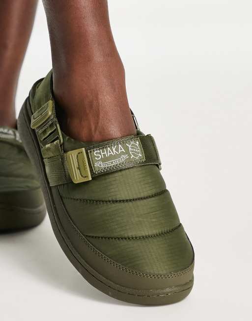 Shaka – Schalf – Wasserabweisende Nylon-Clogs in Olivgrün mit abnehmbaren Riemen, 2 von 4