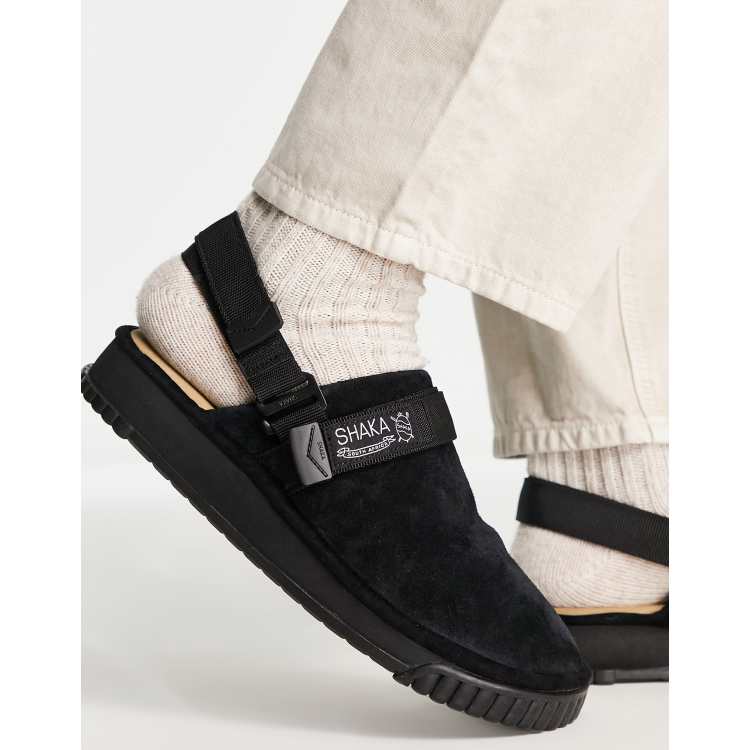 Shaka snug slipper shoes in black suede