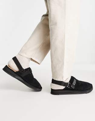 black suede slipper shoes