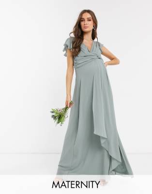 фото Шалфейно-зеленое платье макси tfnc maternity bridesmaid-зеленый