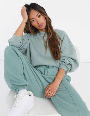 фото Шалфейно-зеленый oversized-свитшот в крупный рубчик от комплекта asos design «выбирай и комбинируй»