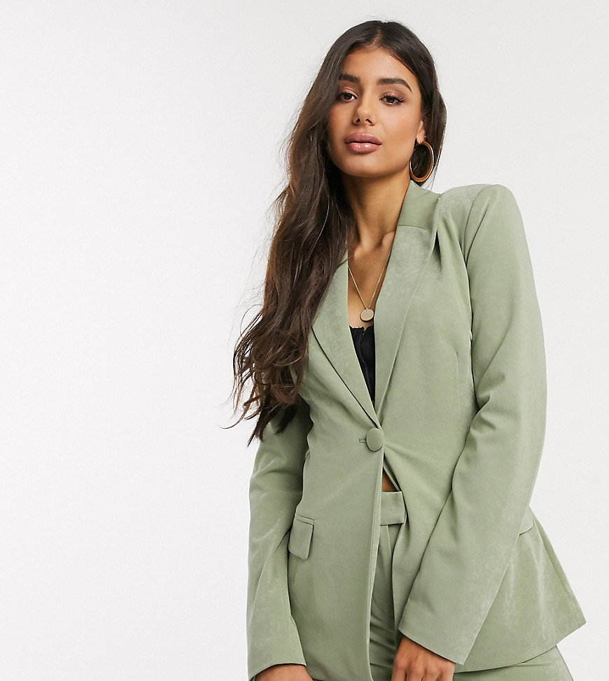 фото Шалфейно-зеленый пиджак с поясом 4th + reckless tall-серый