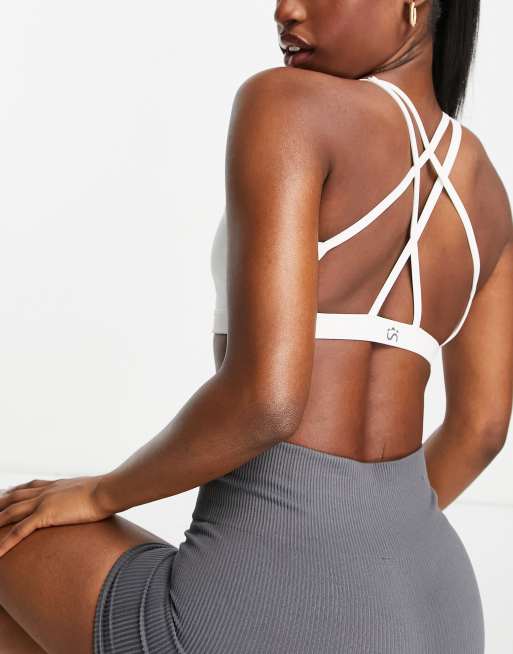 Shambhala Akasha Reggiseno incrociato dietro bianco ASOS