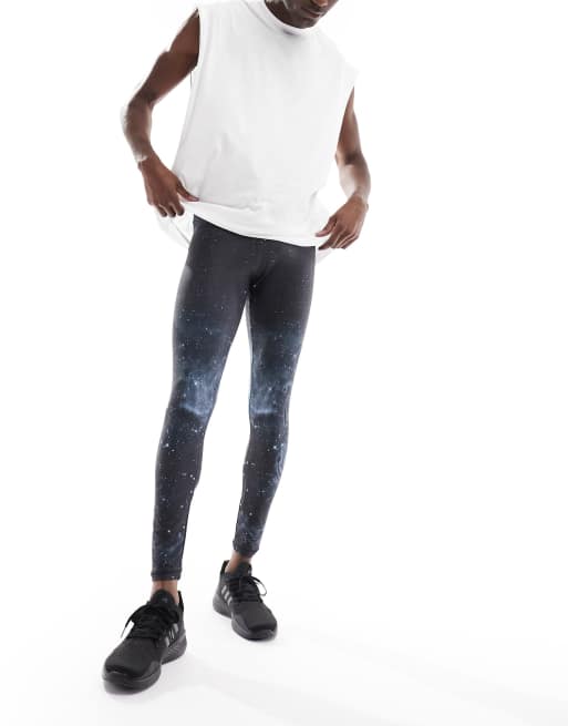 Shambhala Athleta leggings in trishula print in blue