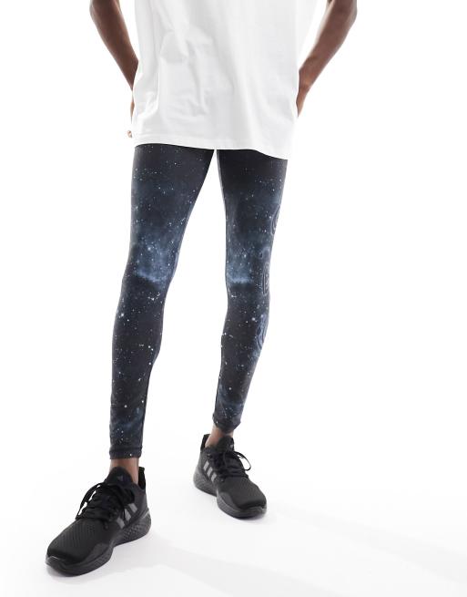 Shambhala Athleta Leggings trishula print in blue