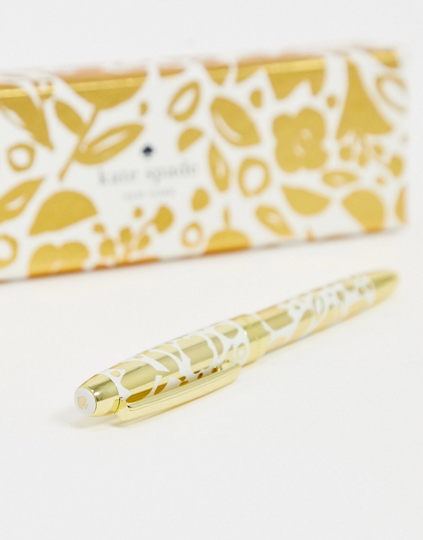 фото Шариковая ручка и пенал с цветочным принтом kate spade-золотой
