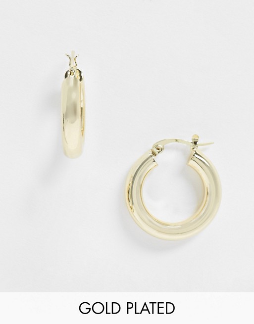 Shashi Dominique chunky hoop earrings in gold plate