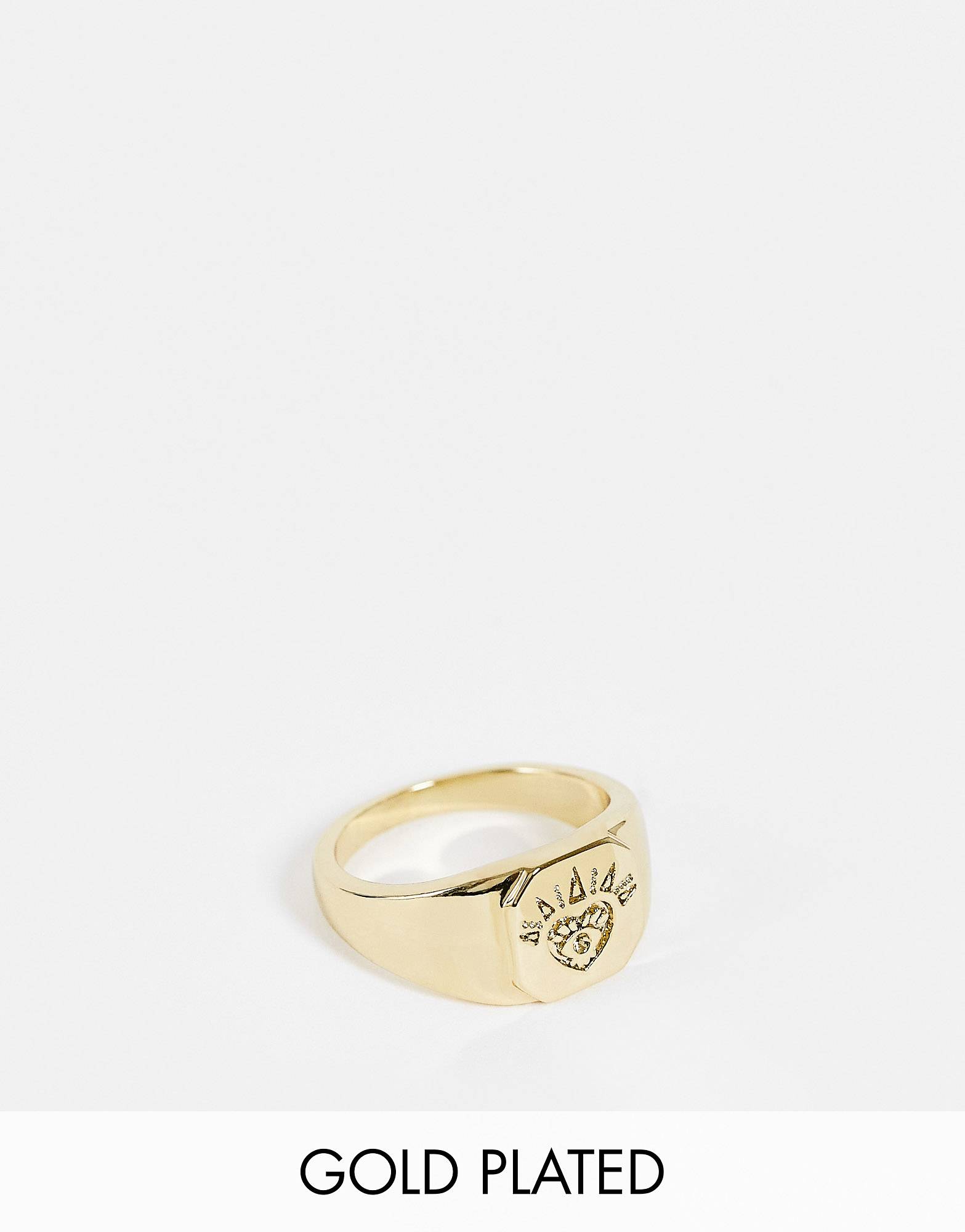 asos.com | Shashi engraved heart signet ring in gold