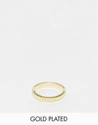 Shashi gold plated bevelled ring